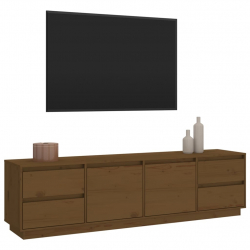 Szafka pod TV, miodowy brąz, 176x37x47,5cm, lite drewno sosnowe