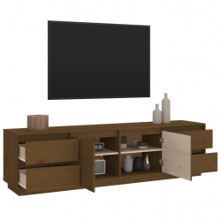 Szafka pod TV, miodowy brąz, 176x37x47,5cm, lite drewno sosnowe