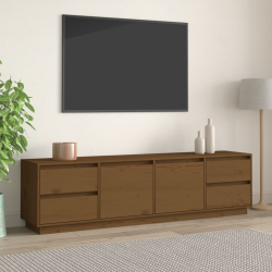Szafka pod TV, miodowy brąz, 176x37x47,5cm, lite drewno sosnowe