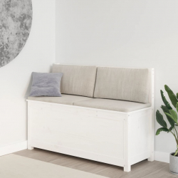 Ławka, biała, 110x41x76,5 cm, lite drewno sosnowe