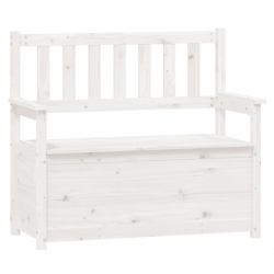 Ławka, biała, 112,5x51,5x96,5 cm, lite drewno sosnowe