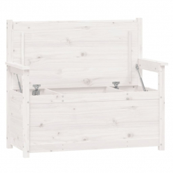 Ławka, biała, 112,5x51,5x96,5 cm, lite drewno sosnowe