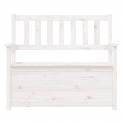 Ławka, biała, 112,5x51,5x96,5 cm, lite drewno sosnowe