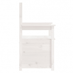 Ławka, biała, 112,5x51,5x96,5 cm, lite drewno sosnowe