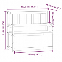 Ławka, biała, 112,5x51,5x96,5 cm, lite drewno sosnowe