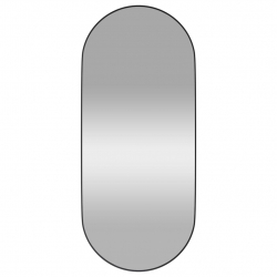 Lustro ścienne, czarne, 30x70 cm, owalne