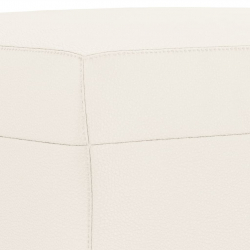 Ławka, kremowa, 100x35x41 cm, tapicerowana sztuczną skórą