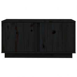 Szafka pod TV, czarna, 80x35x40,5 cm, lite drewno sosnowe