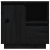 Szafka nocna, czarna, 50x34x50 cm, lite drewno sosnowe