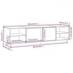 Szafka pod telewizor, 156x40x40 cm, lite drewno sosnowe