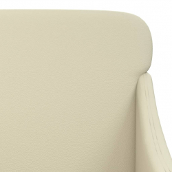 Fotel, kremowy, 63x76x80 cm, obity sztuczną skórą