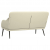Ławka, kremowa, 110x76x80 cm, tapicerowana sztuczną skórą