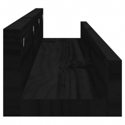 Półki ścienne, 2 szt., czarne, 80x12x9 cm, drewno sosnowe