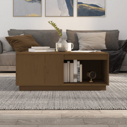 Stolik kawowy, miodowy brąz 100x101x40,5 cm lite drewno sosnowe