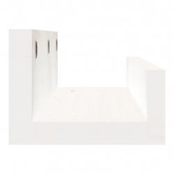 Półki ścienne, 2 szt., białe, 50x12x9 cm, drewno sosnowe