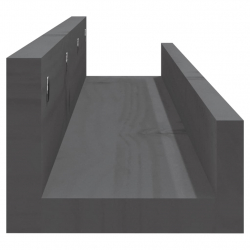 Półki ścienne, 2 szt., szare, 80x12x9 cm, drewno sosnowe