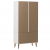 Szafka z przeszkleniem, biały, 90x35x175 cm, drewno sosnowe