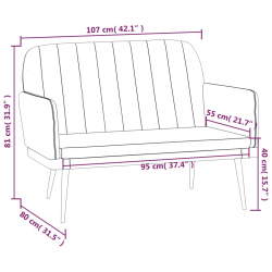 Ławka, czarna, 107x80x81 cm, obita sztuczną skórą