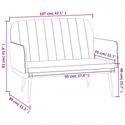 Ławka, kolor cappuccino, 107x80x81 cm, obita sztuczną skórą