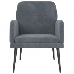 Fotel, ciemnoszary, 62x79x79 cm, obity aksamitem