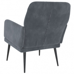 Fotel, ciemnoszary, 62x79x79 cm, obity aksamitem
