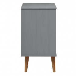 Szafka nocna, szary, 40x35x65 cm, lite drewno sosnowe
