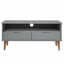 Szafka pod telewizor, szara, 106x40x49 cm, lite drewno sosnowe