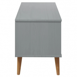 Szafka pod telewizor, szara, 106x40x49 cm, lite drewno sosnowe