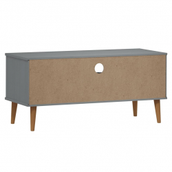 Szafka pod telewizor, szara, 106x40x49 cm, lite drewno sosnowe