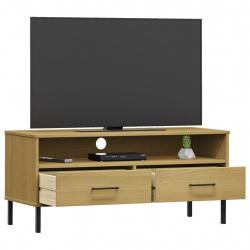 Szafka pod TV OSLO, metalowe nóżki, brązowa, sosnowa