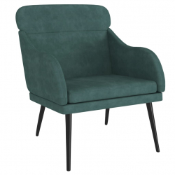 Fotel, ciemnozielony, 63x76x80 cm, obity aksamitem