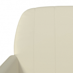 Ławka, kremowa, 107x80x81 cm, obita sztuczną skórą