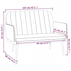 Ławka, kremowa, 107x80x81 cm, obita sztuczną skórą