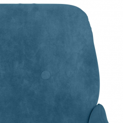 Ławka, niebieska, 108x79x79 cm, tapicerowana aksamitem