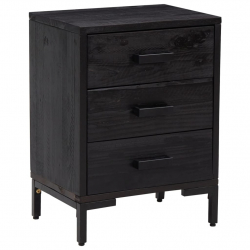 Szafki nocne, 2 szt., czarne, 36x30x54 cm, lite drewno sosnowe