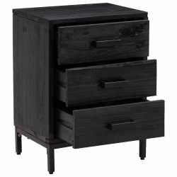 Szafki nocne, 2 szt., czarne, 36x30x54 cm, lite drewno sosnowe
