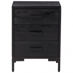 Szafki nocne, 2 szt., czarne, 36x30x54 cm, lite drewno sosnowe