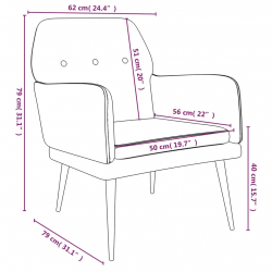 Fotel, kremowy, 62x79x79 cm, obity aksamitem