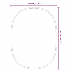 Lustro ścienne, czarne, 40x30 cm