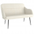 Ławka, kremowa, 110x76x80 cm, obita aksamitem