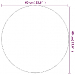 Lustro ścienne, srebrne, Ø 60 cm, okrągłe