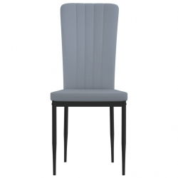 Krzesła stołowe, 2 szt., jasnoszare, aksamitne
