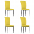 Krzesła stołowe, 4 szt., musztardowe, obite aksamitem
