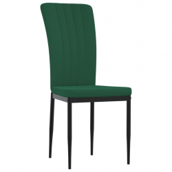 Krzesła stołowe, 4 szt., ciemnozielone, obite aksamitem