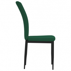 Krzesła stołowe, 4 szt., ciemnozielone, obite aksamitem