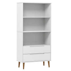 Regał, biały, 85x35x170,5 cm, lite drewno sosnowe