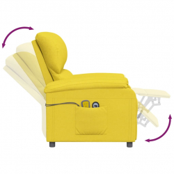 Elektryczny fotel masujący, jasnożółty, obity tkaniną