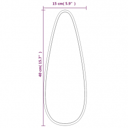 Lustro ścienne, srebrne, 40x15 cm