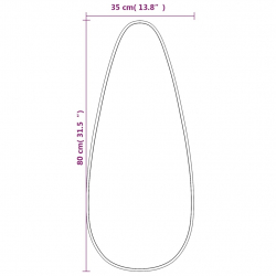 Lustro ścienne, czarne, 80x35 cm