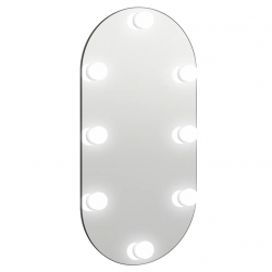 Lustro z oświetleniem LED, 80 x 40 cm, szklane, owalne